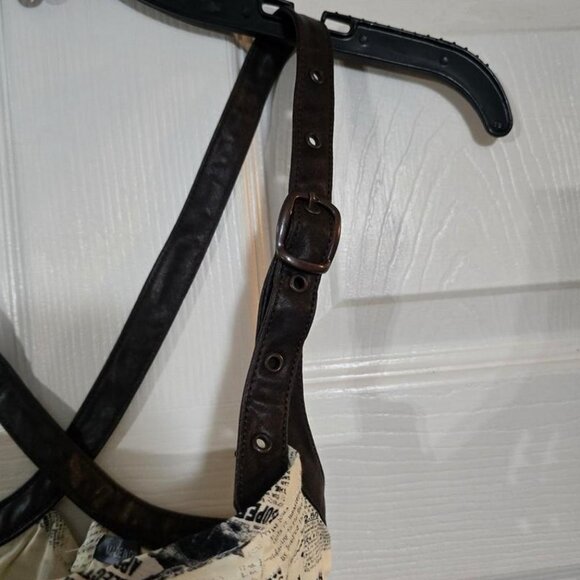 lip service step in time steampunk vintage newspaper print corset top - Picture 3 of 8